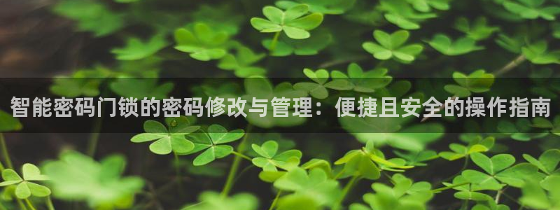 富联娱乐资讯官网：智能密码门锁的密码修改与管理：便捷且安全的