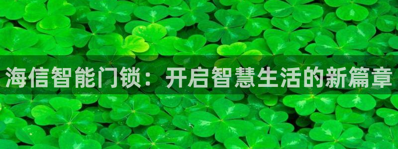 富联娱乐资讯官网：海信智能门锁：开启智慧生活的新篇章
