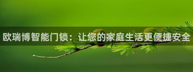 富联娱乐官网注册入口下载：欧瑞博智能门锁：让您的家庭生活更便