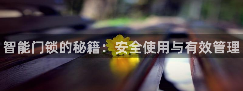 富联娱乐官网入口app：智能门锁的秘籍：安全使用与有效管理